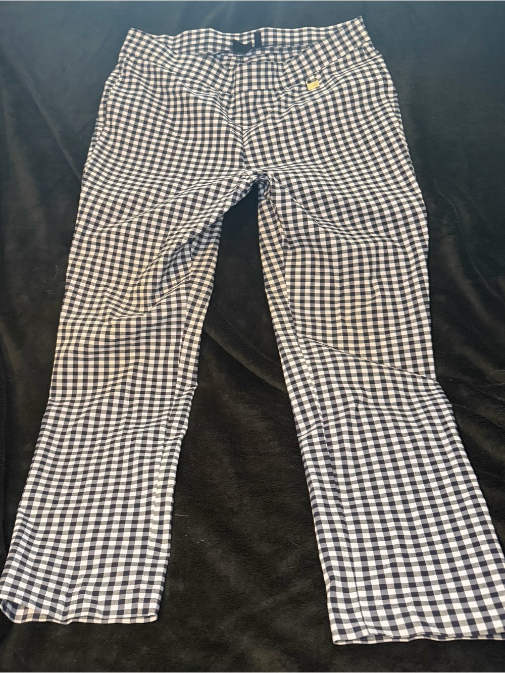 Rafaella Black & White Gingham Cropped Pants